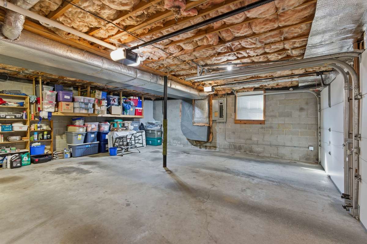 Huge two car garage with lots of room for storage