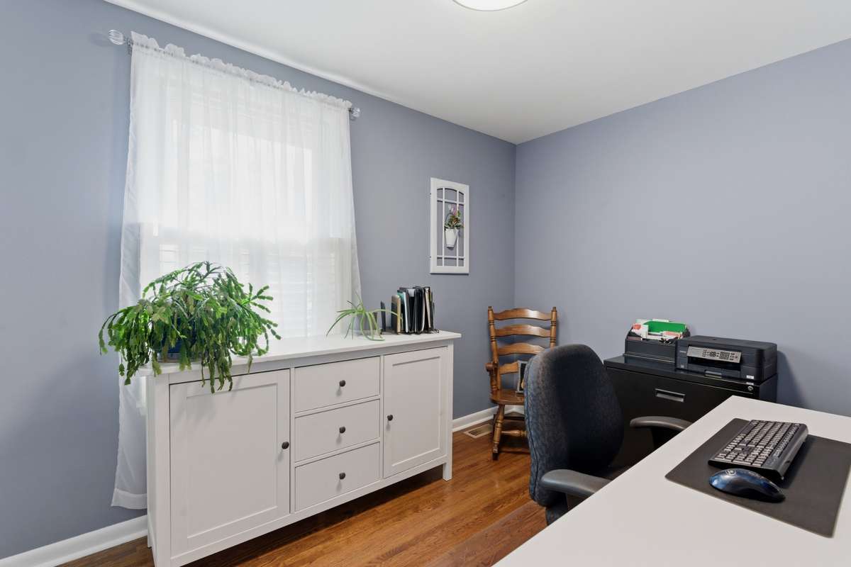 Third bedroom is being used as an office