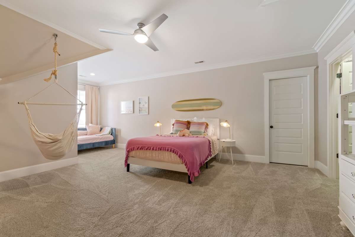 This 17X17 upstairs bedroom with walk-in closet and accessible to bathroom is amazing...