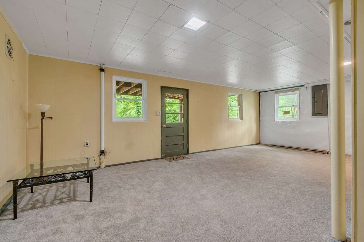 Basement Family Room. With Basement Backdoor Entrance.
