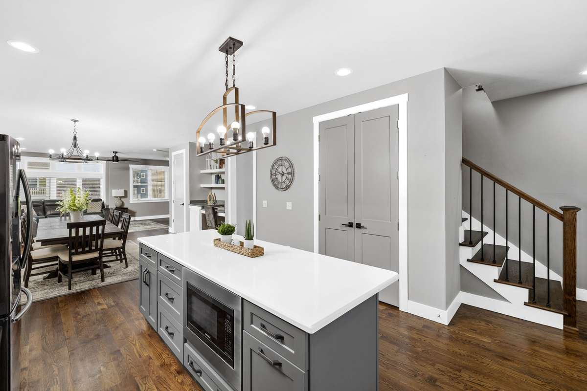 Kitchen also features a huge pantry with built in shelving.