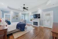 Primary Bedroom. Door walks out onto covered deck!