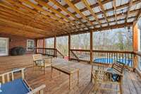 Covered Deck. All wood was milled off of the property!