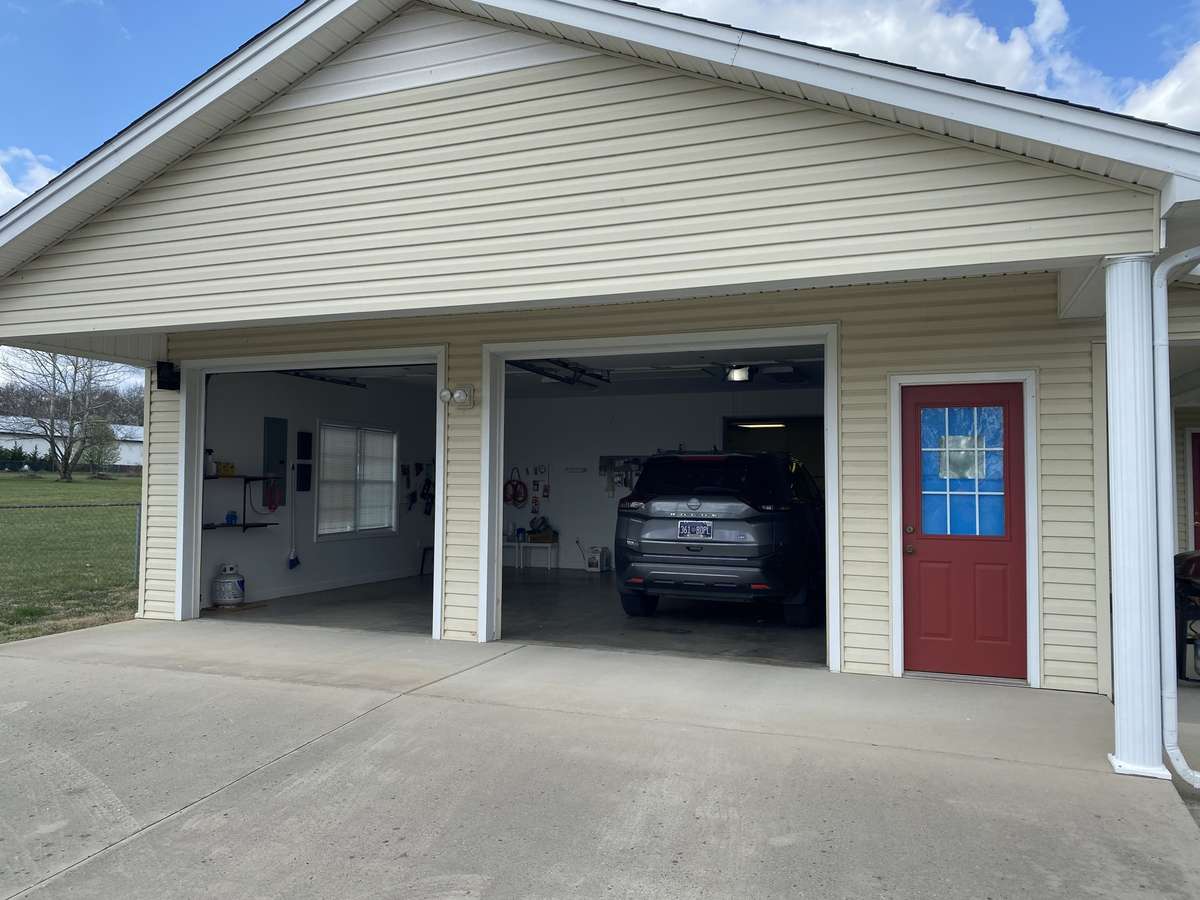 True 2 car garage.