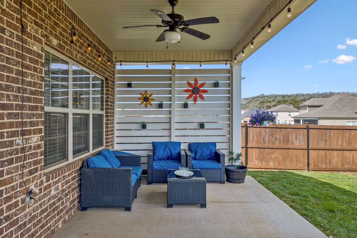 THE BACK PATIO IS COVERED & PRIVATE FOR THE SUMMER NIGHTS TO  RELAX OUT BACK.