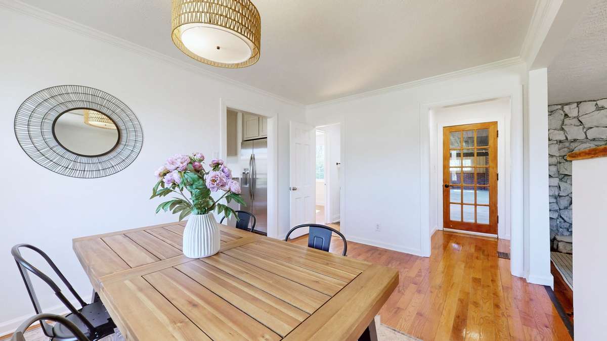 Dining room + garage entrance.
