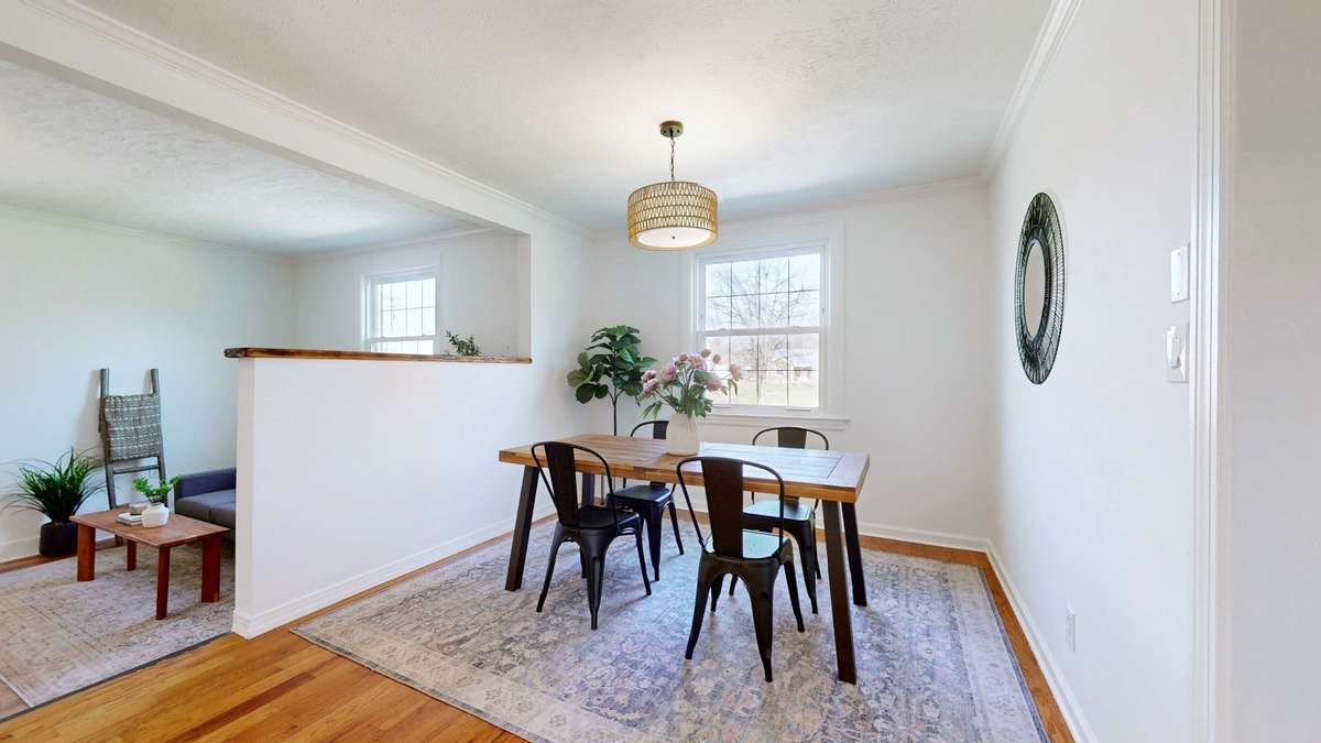 Dining room in between kitchen and den.