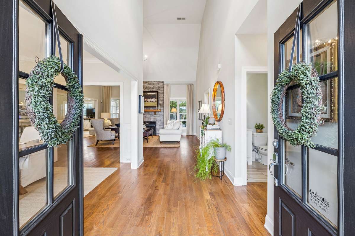 Walk in to a tall entry way and spacious home
