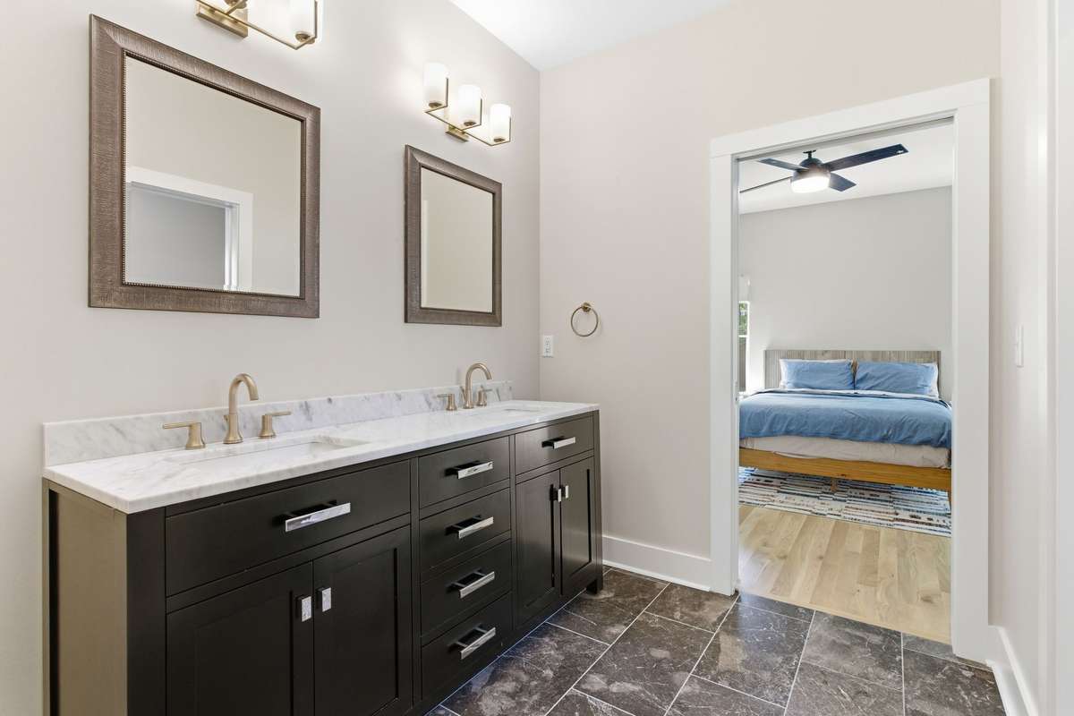 Double vanity in Jack & Jill bathroom.