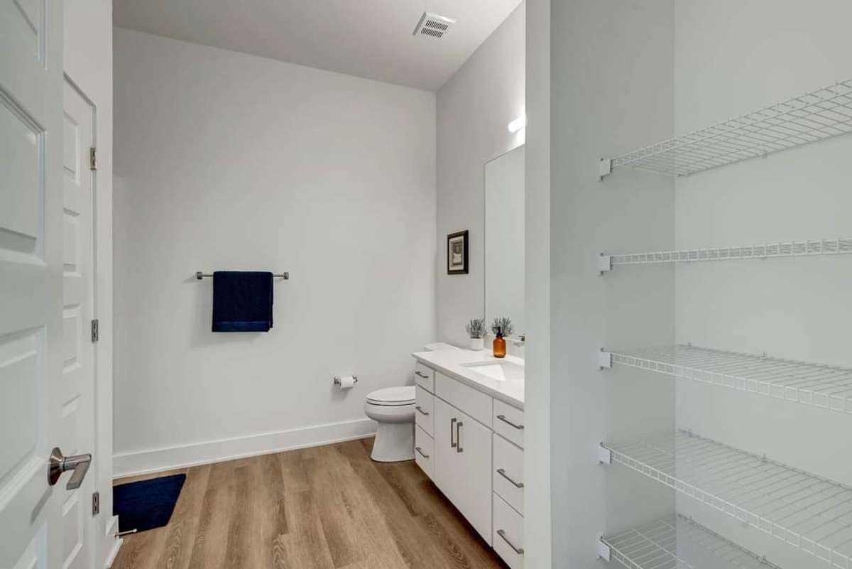 Lots of bathroom shelving...