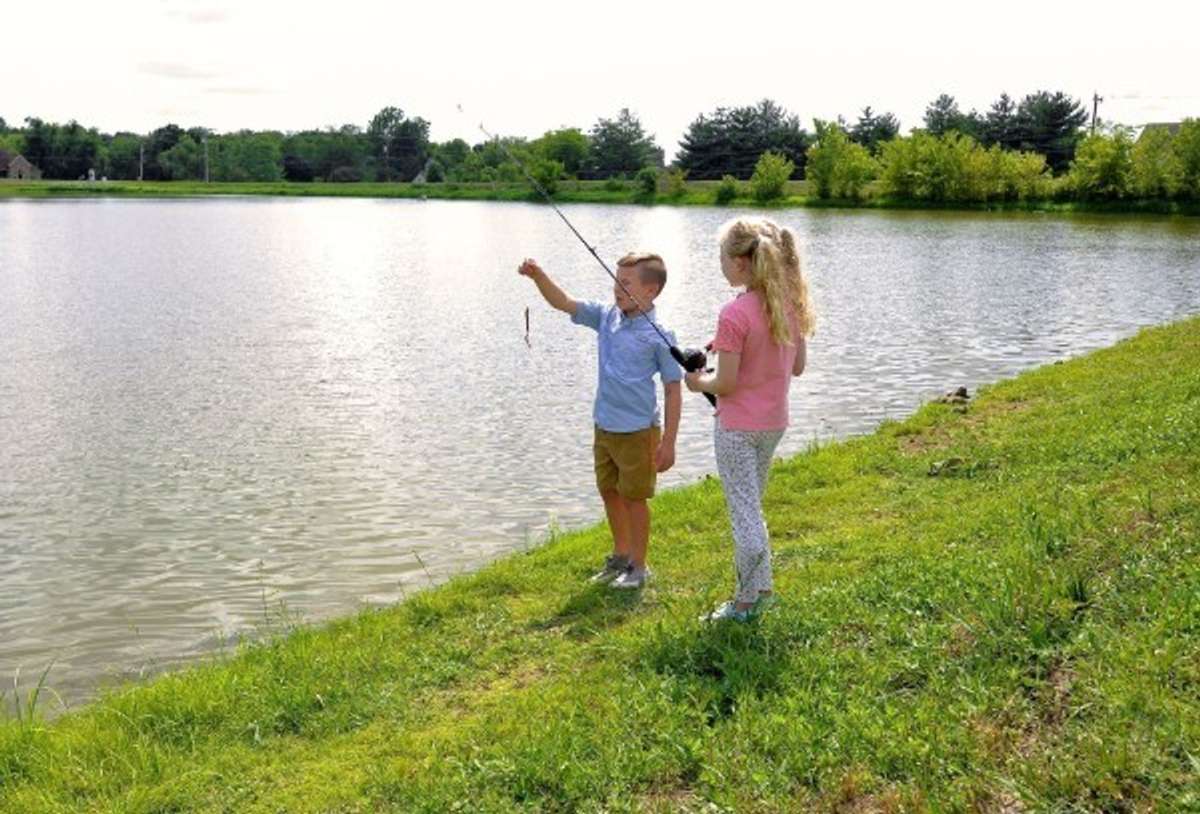 5 acre lake, stocked with fish!