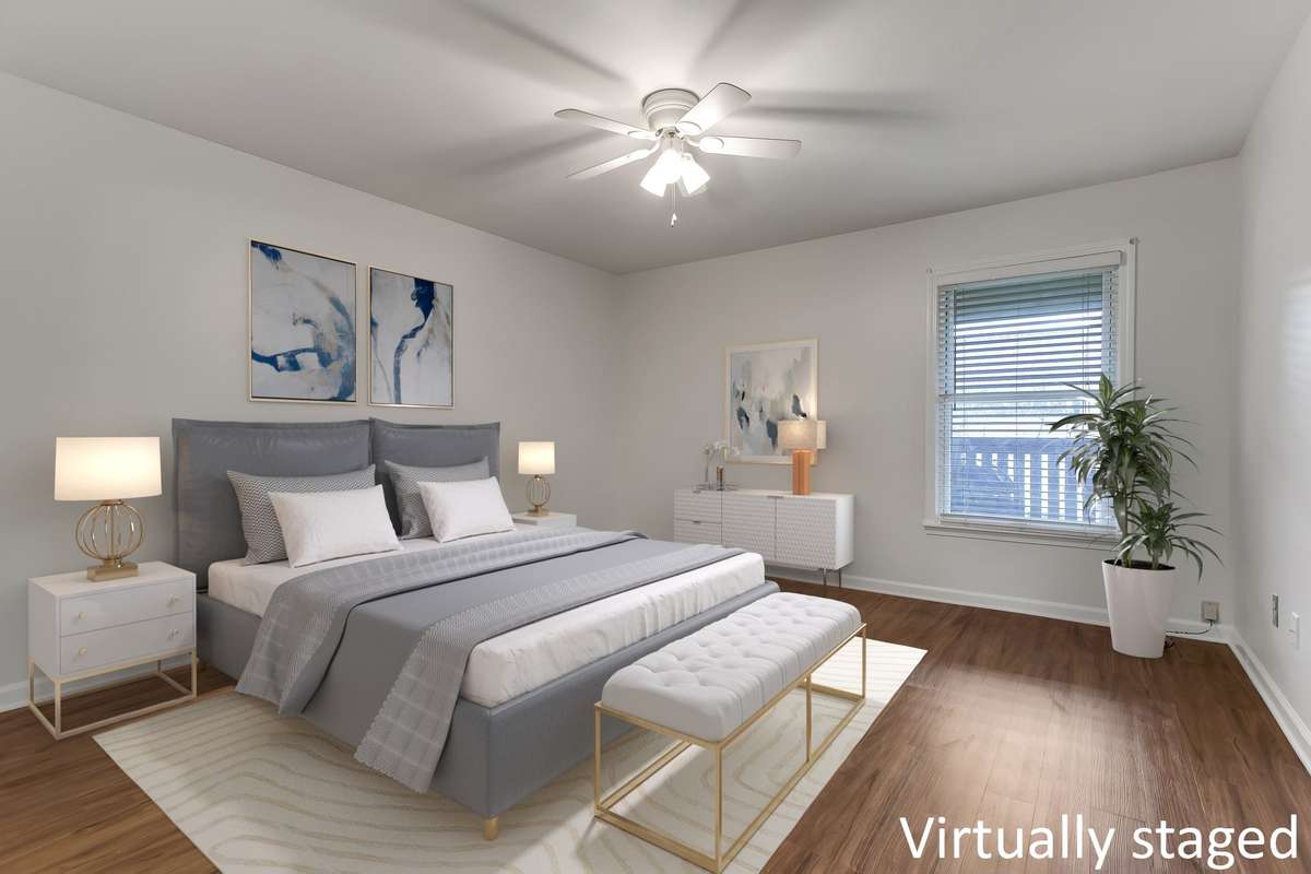 Principal bedroom virtual staging.