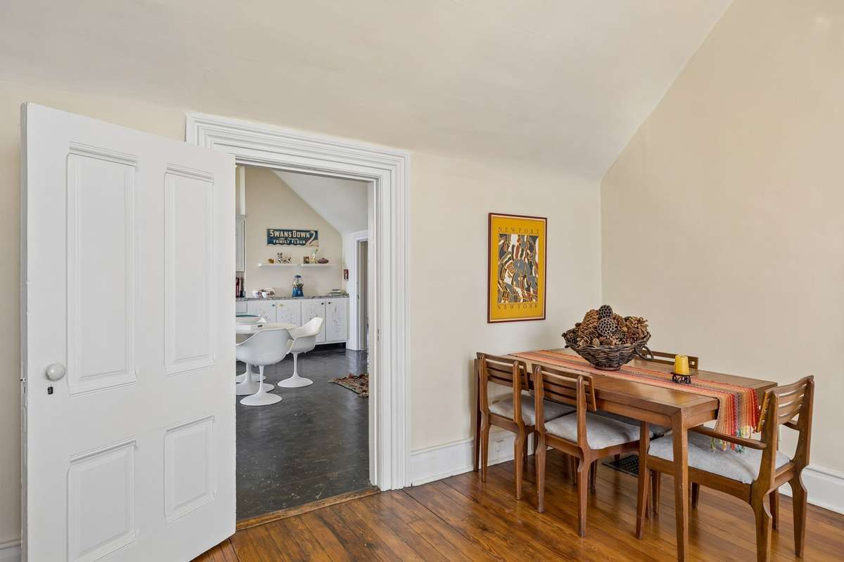 Corner dining located in the bedroom/ family room on the second floor, just off the artist's studio.