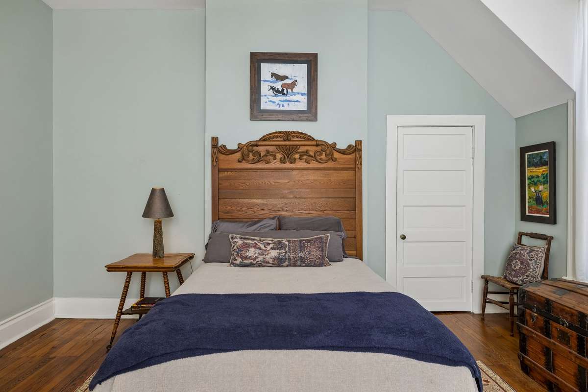 Second-floor bedroom western facing with built in closet
