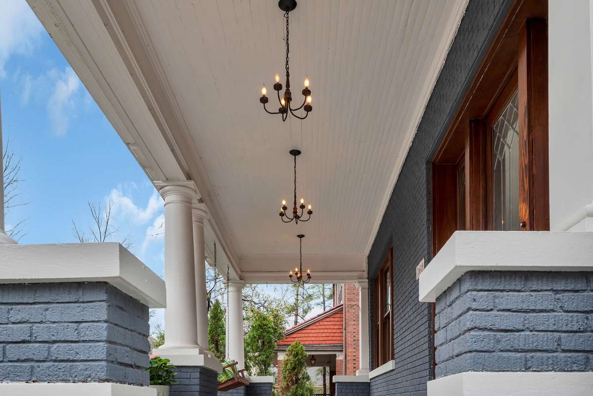 A porch designed for relaxing and entertaining