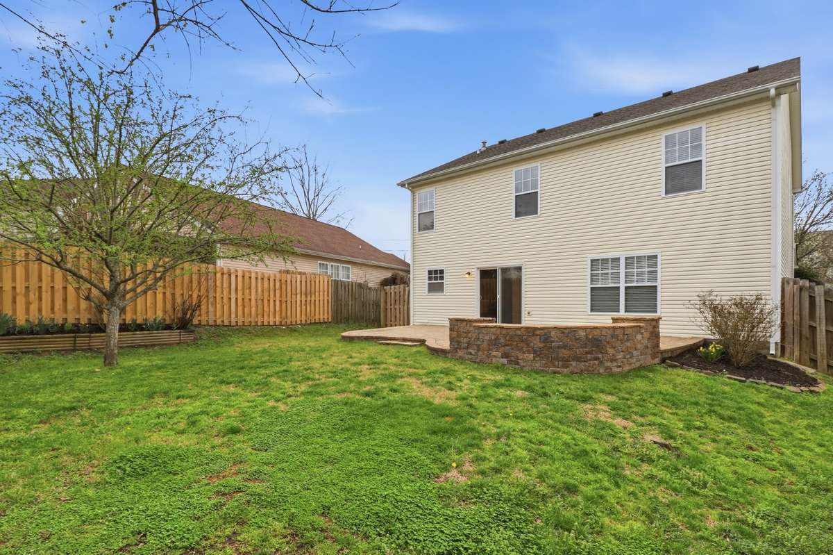 The yard is a nice size and fenced in for privacy