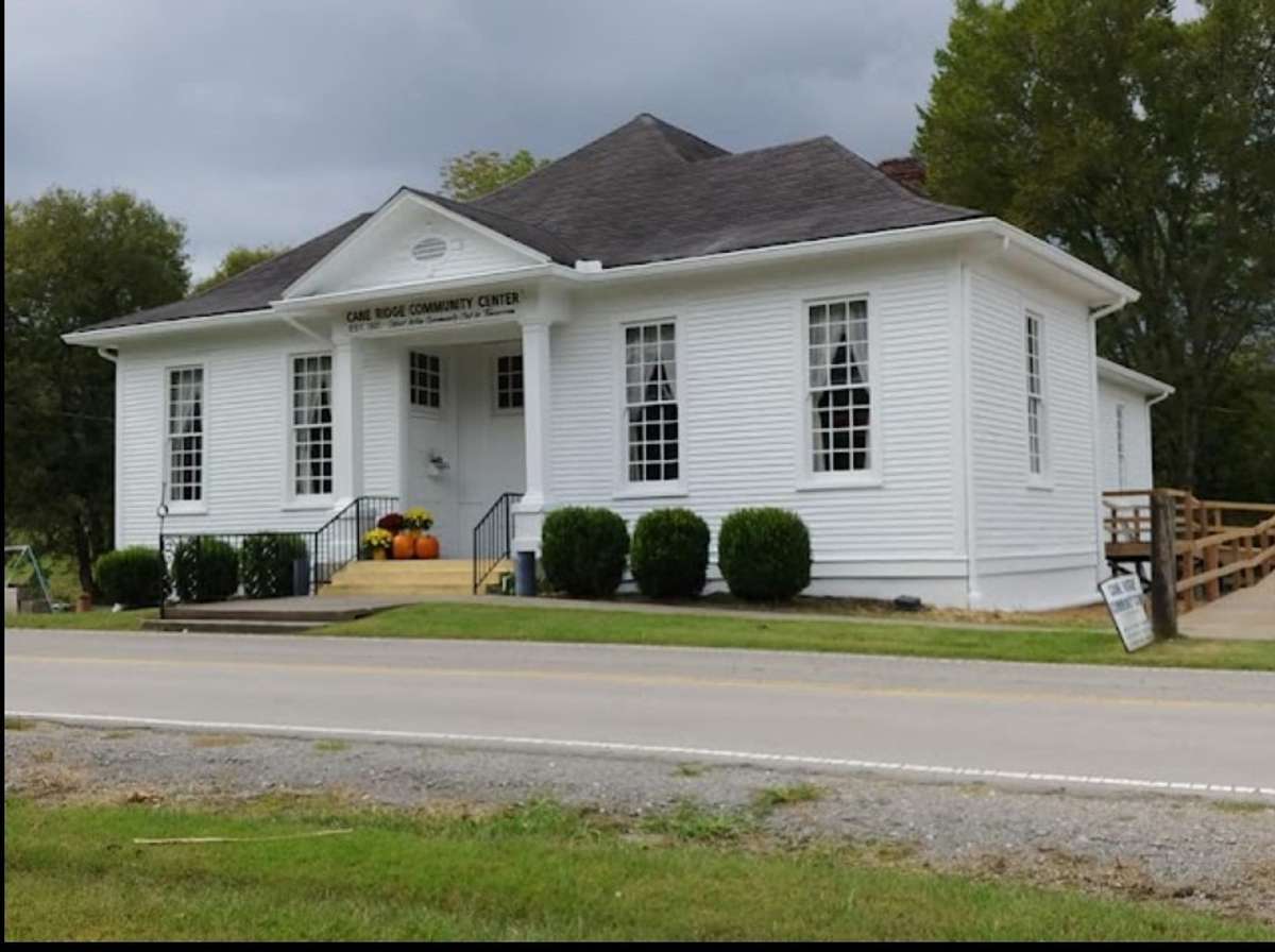 The historical Cane Ridge Community Center. Residents meet once a month for potluck and to enjoy information about the community and activities.