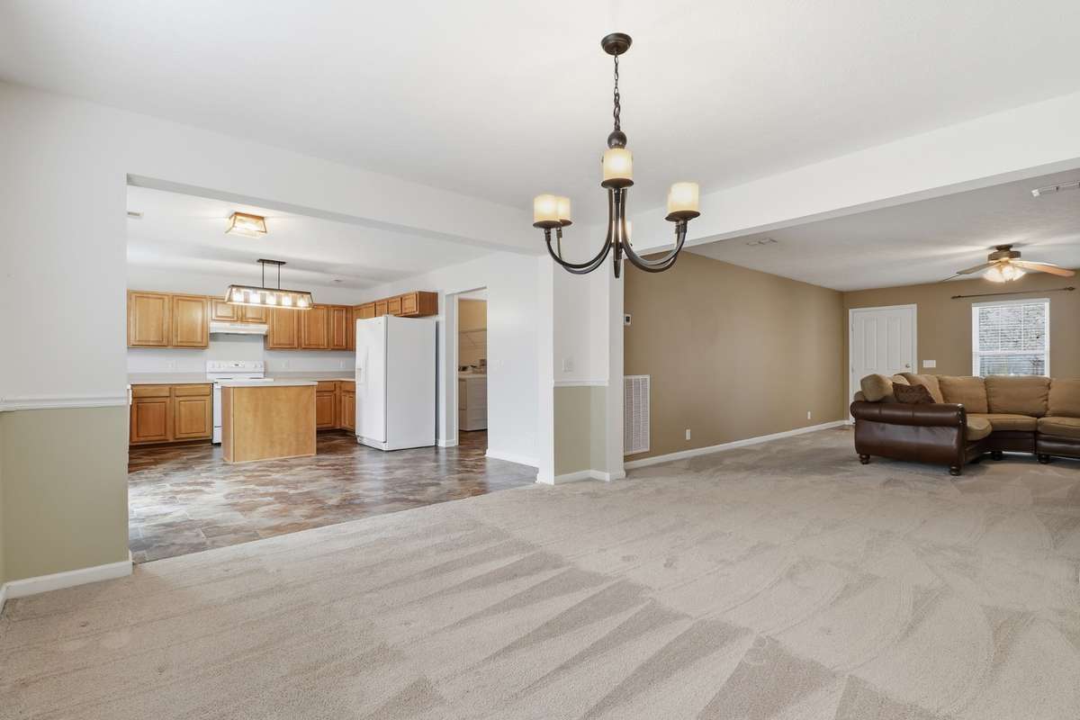 This angle shows how open this home is and great for entertaining.