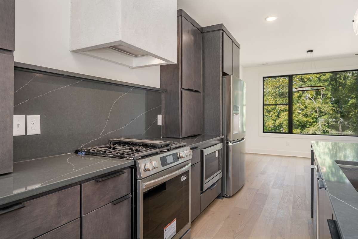 Gas range and custom hood