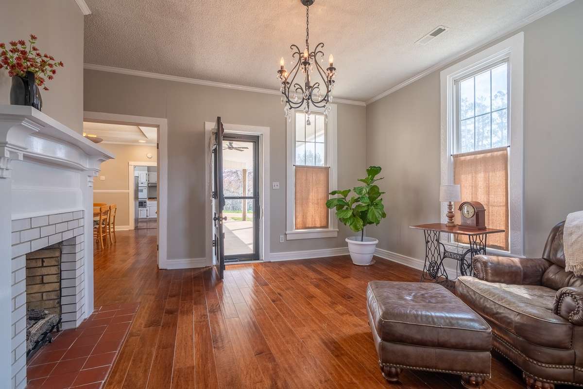 Cozy family room with fireplace