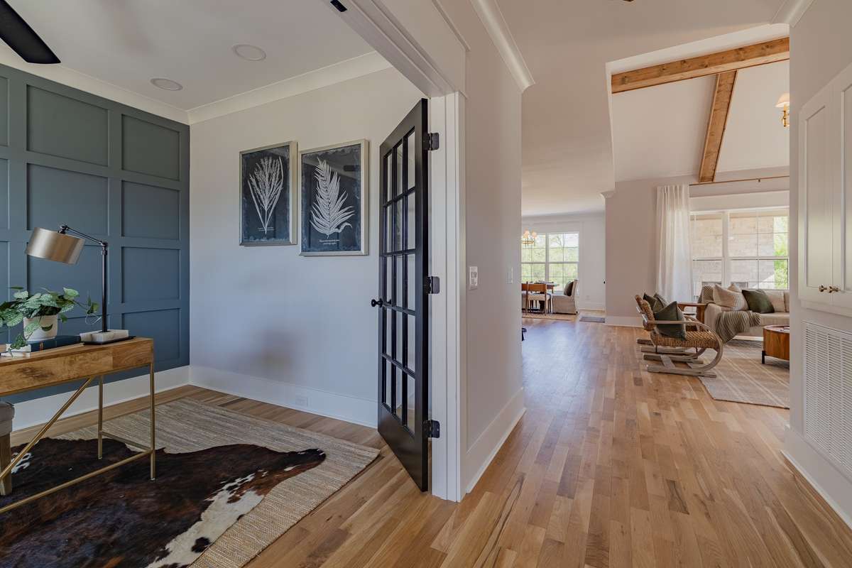 Stunning Entryway showing Private Office with Glass French Doors