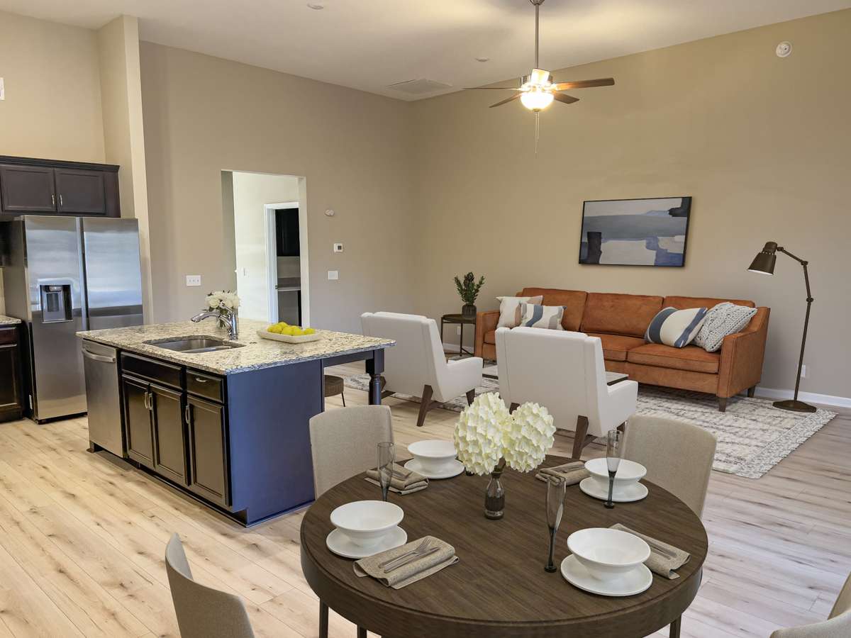 Virtually staged living area