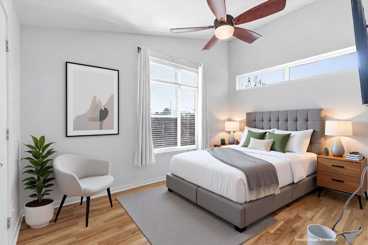 virtually staged second bedroom