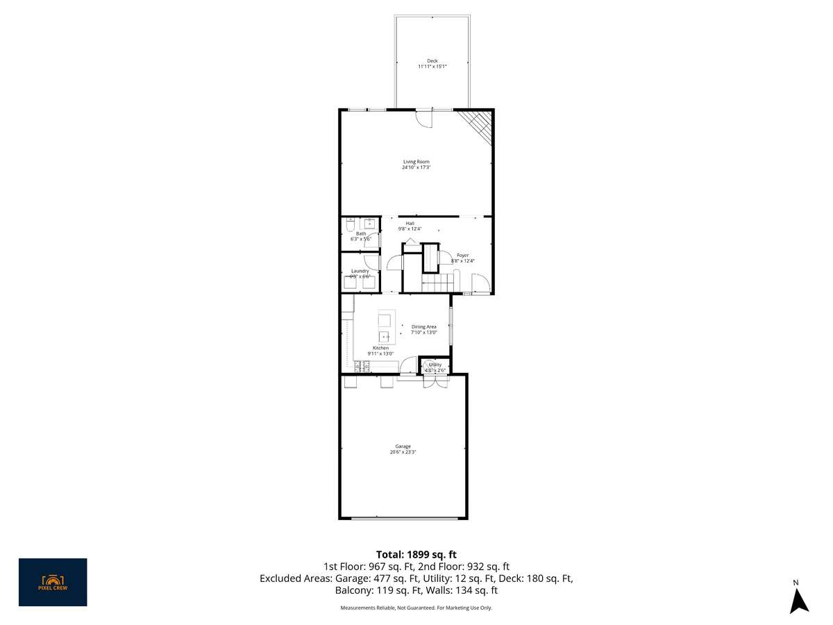 Downstairs Floorplan with dimensions.