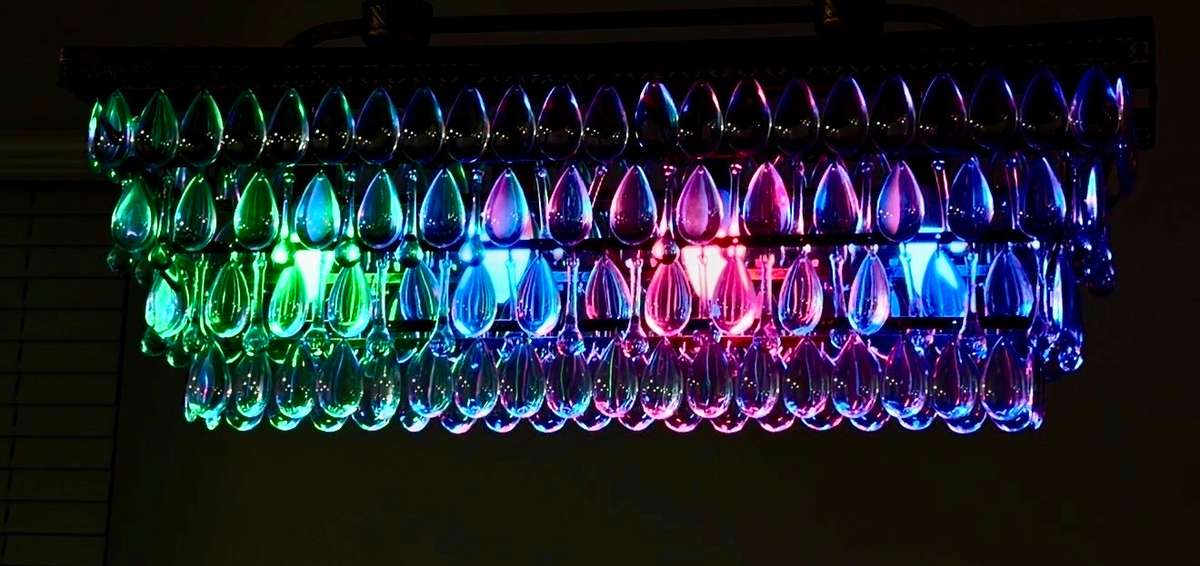 How beautiful if this?! The possibilities are endless with this beautiful chandelier! Celebrate every holiday with a click of the app!
