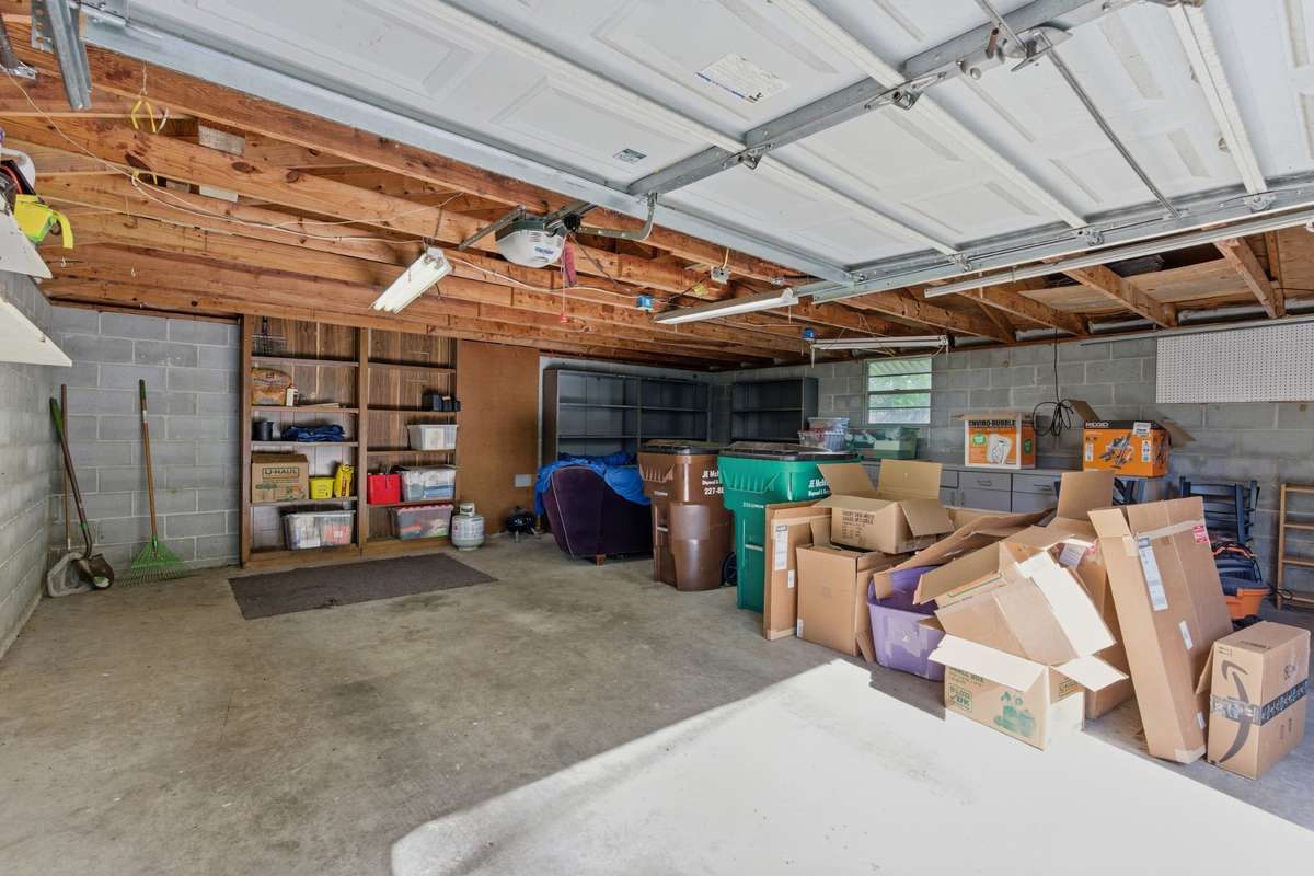 1.5 car garage with lots of storage!