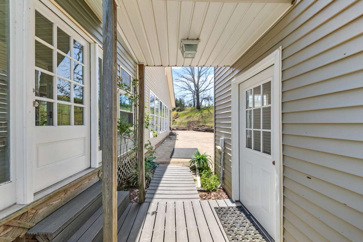 Breezeway connecting the sunroom to the garage.