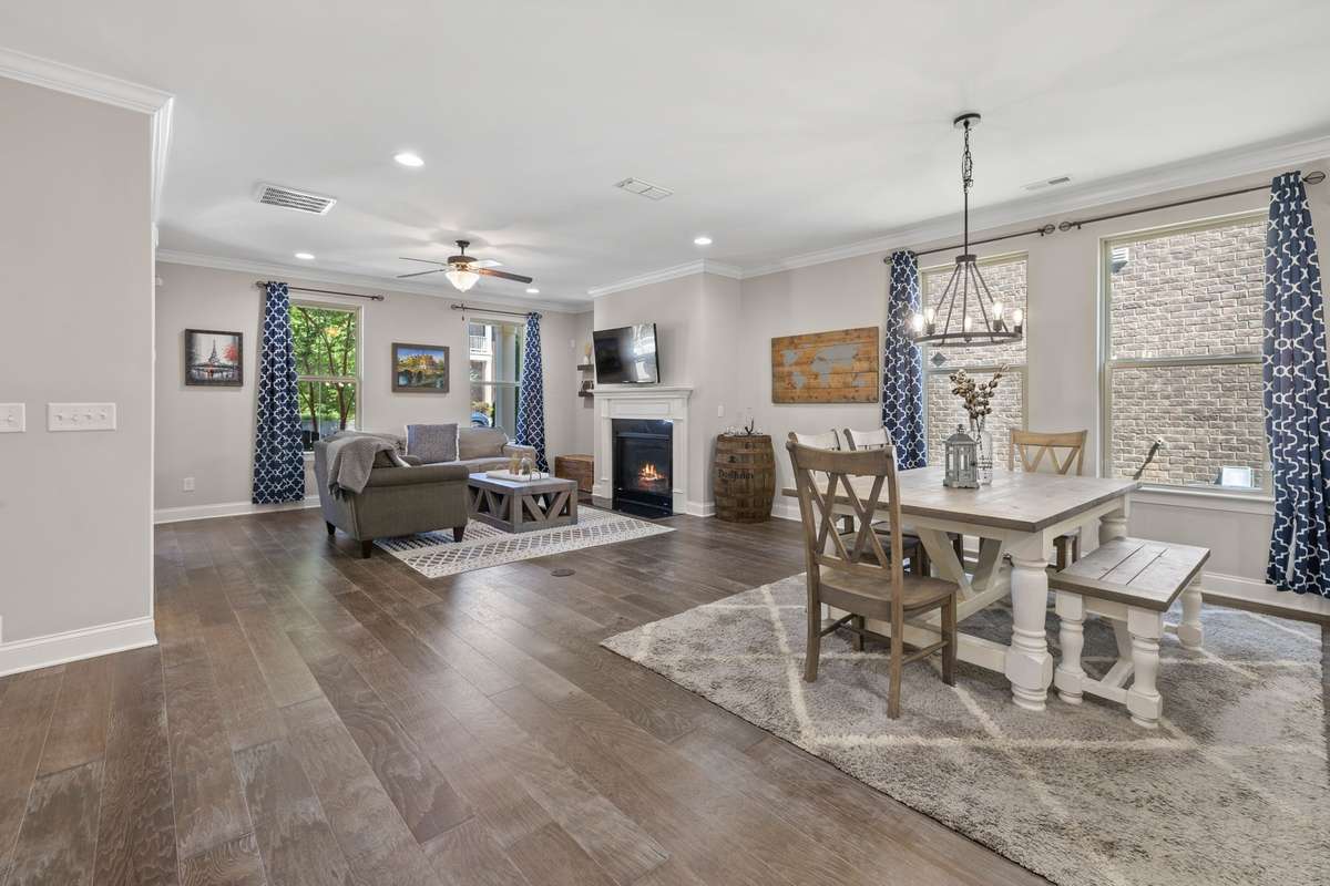 Alternate view of dining area and living room area. Spacious and airy.  Perfect for entertaining or just relaxing.  So many possibilities with this open floor plan.