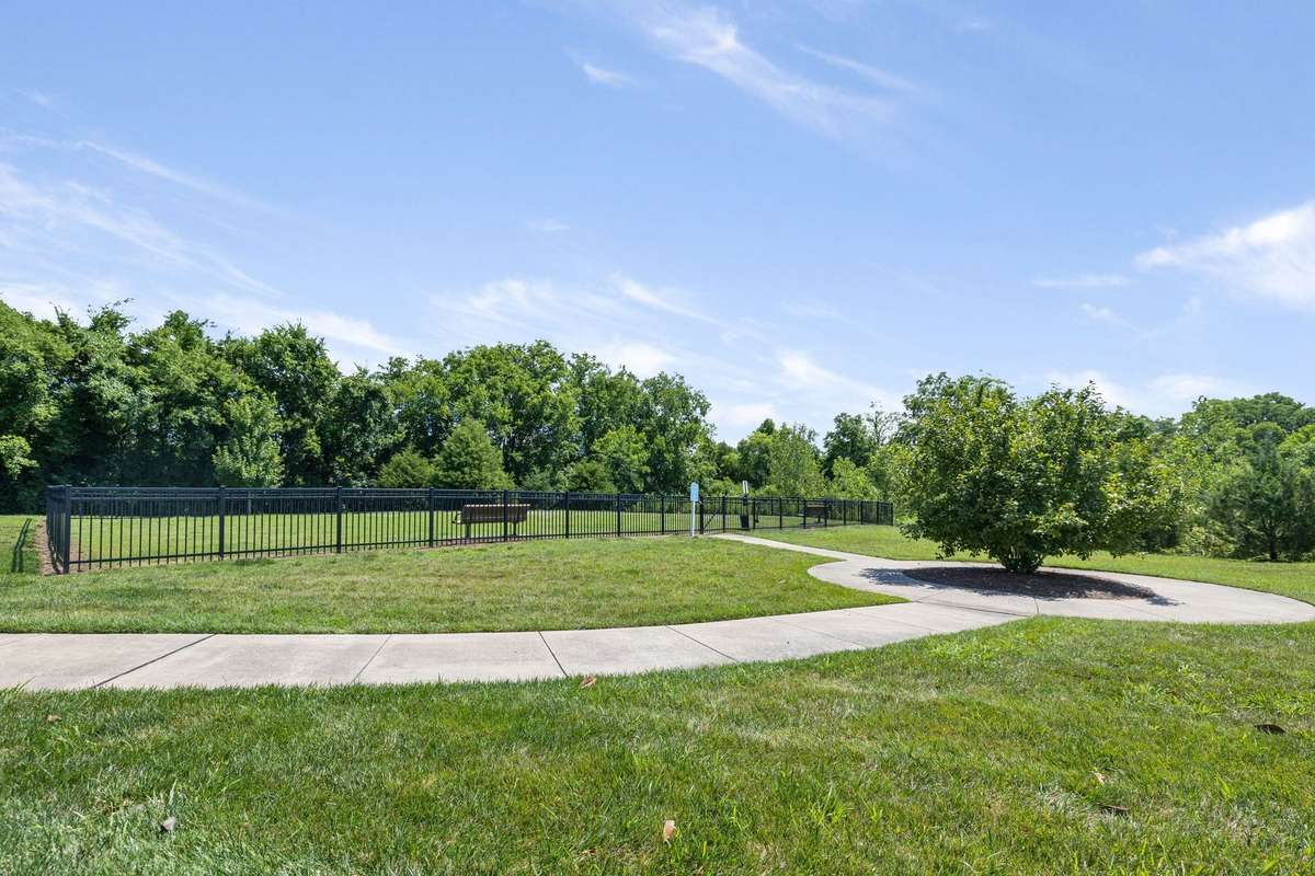 Walking trail to large dog park/fenced area.