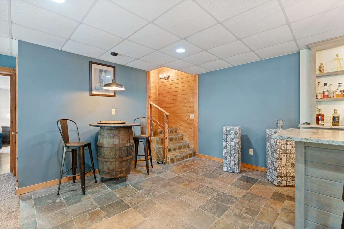This basement is full of natural light