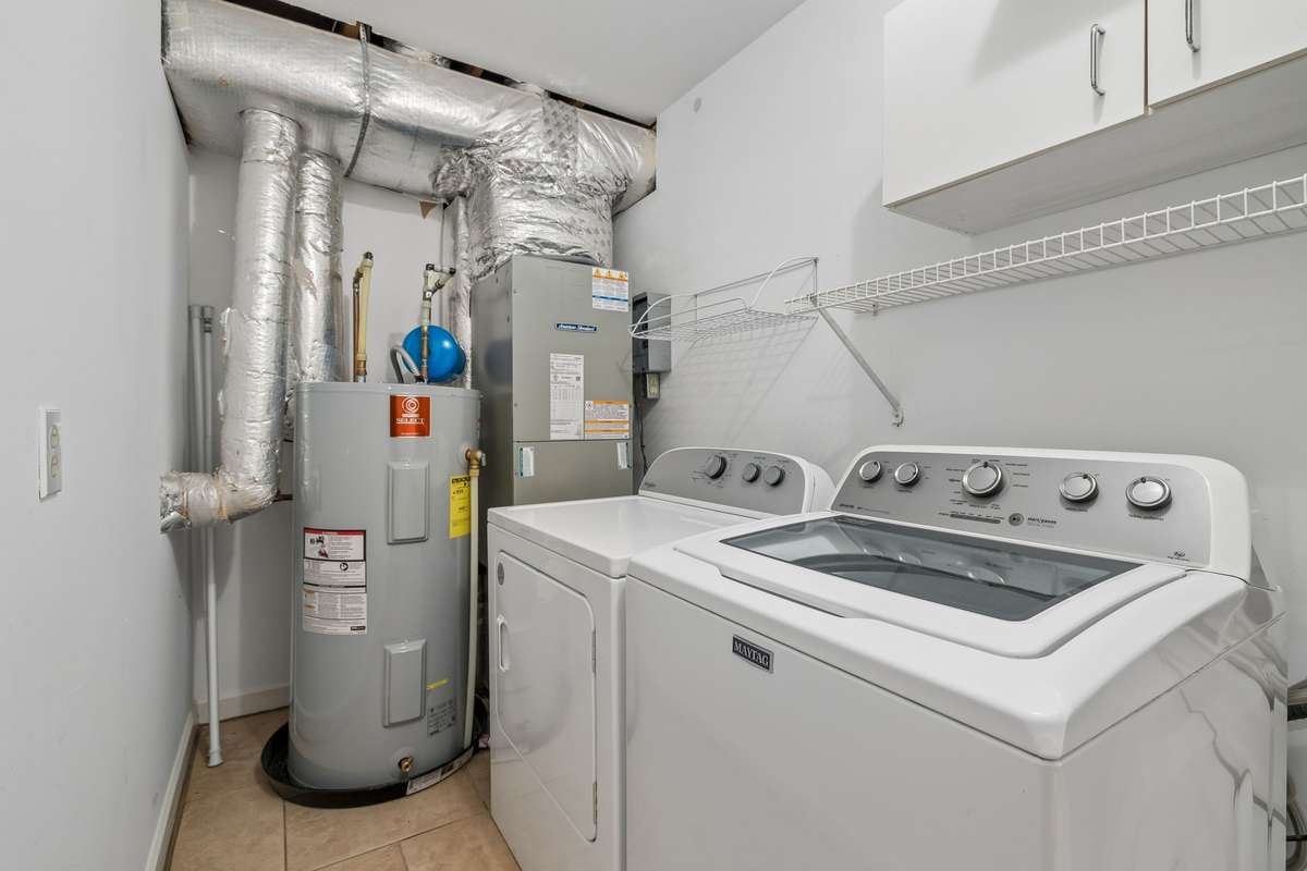 Laundry room Downstairs!  Washer/Dryer even stays with the property!