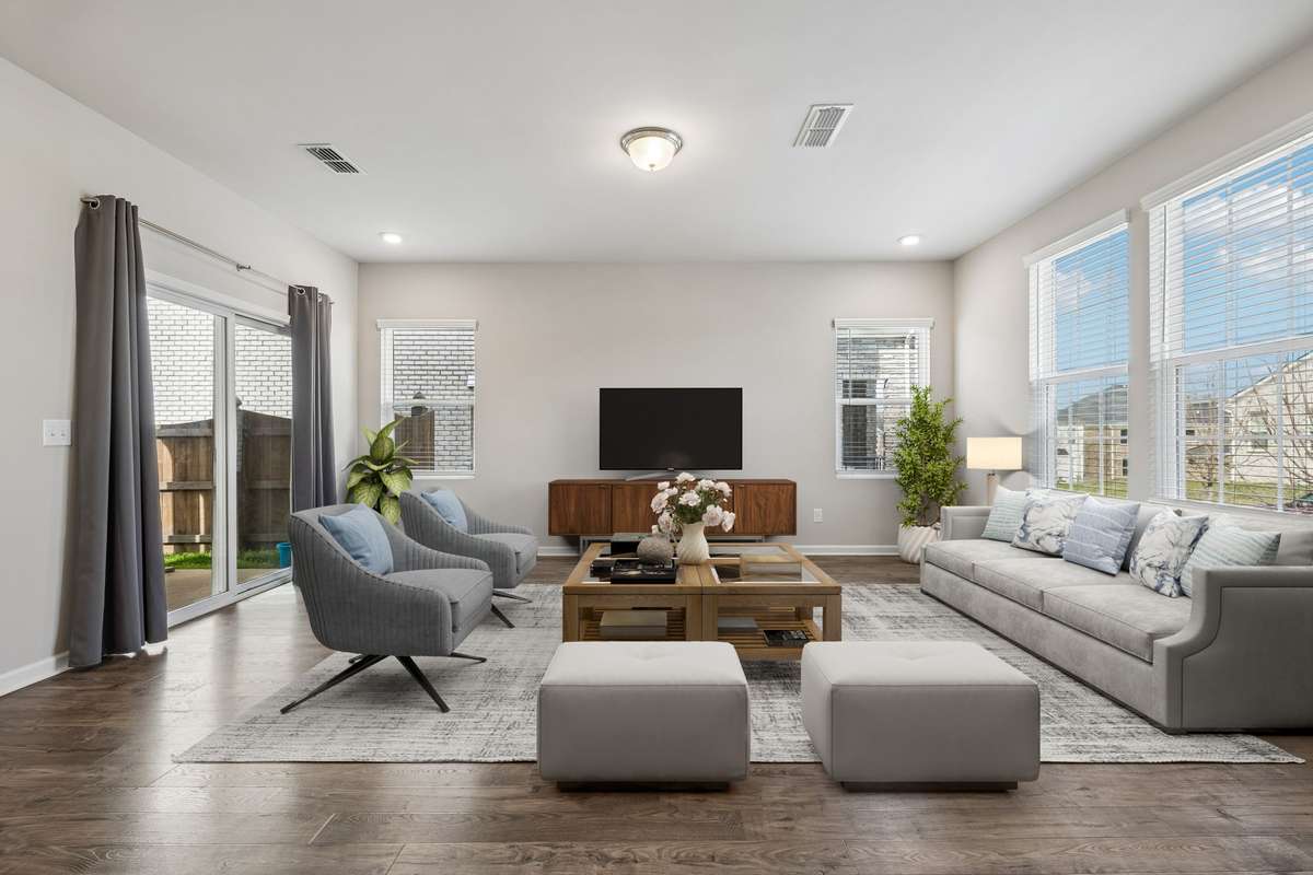 Virtually staged living room