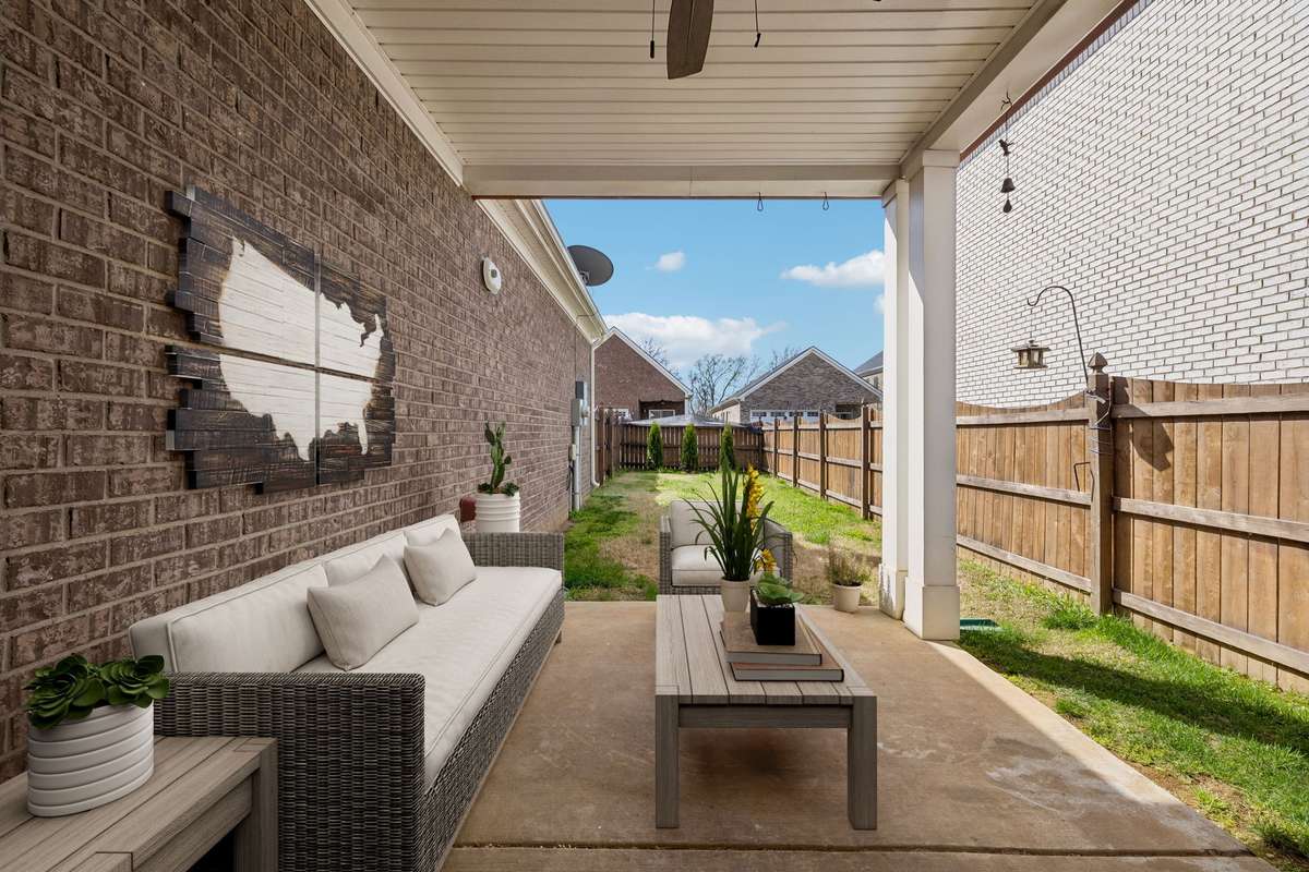 Virtually staged back patio