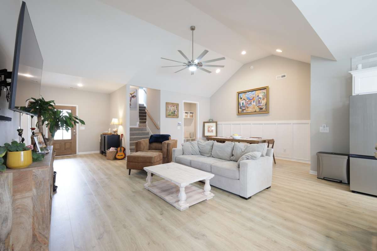 Wainscoting was added to this area.