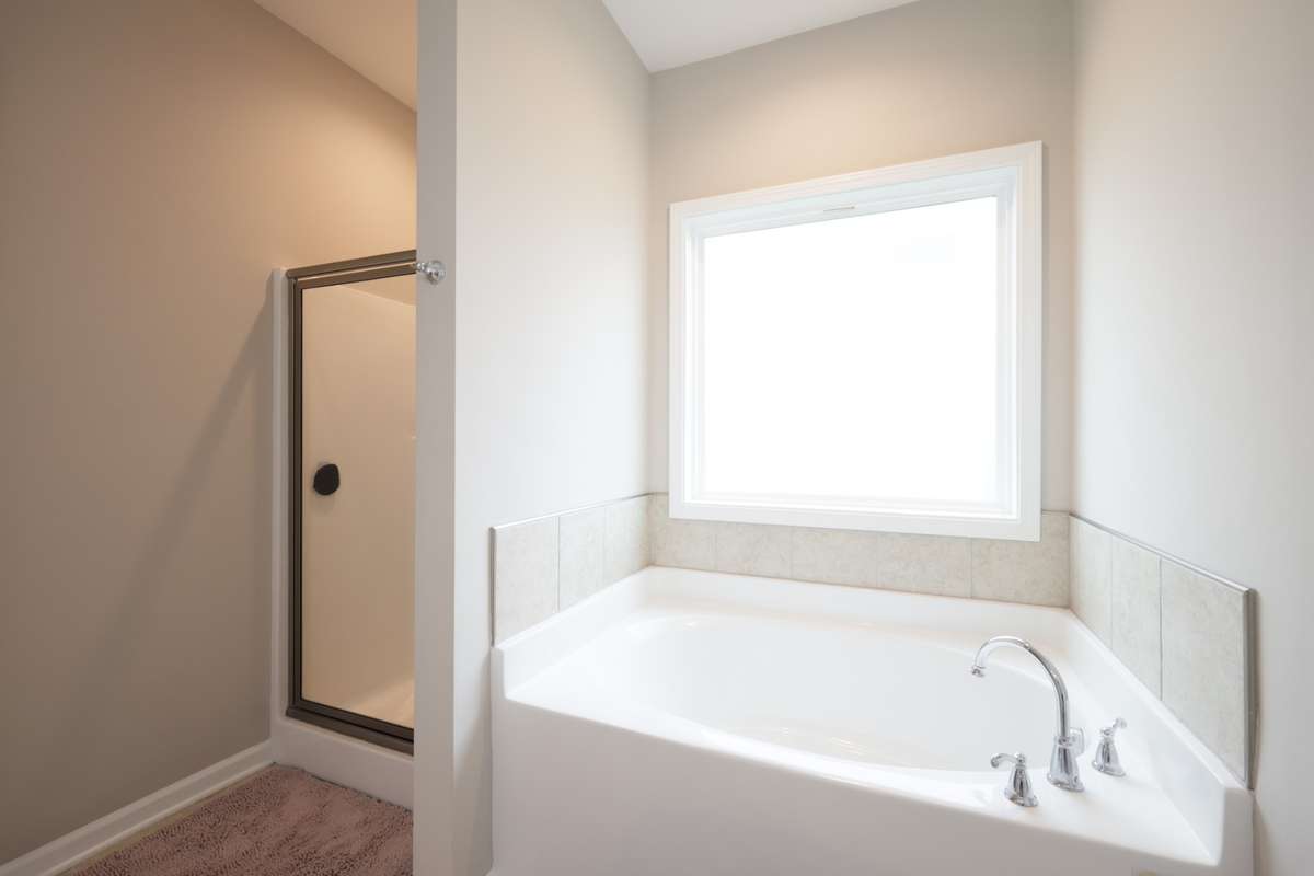Separate shower and garden tub.