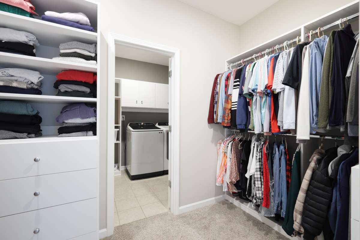 Spacious custom closet.