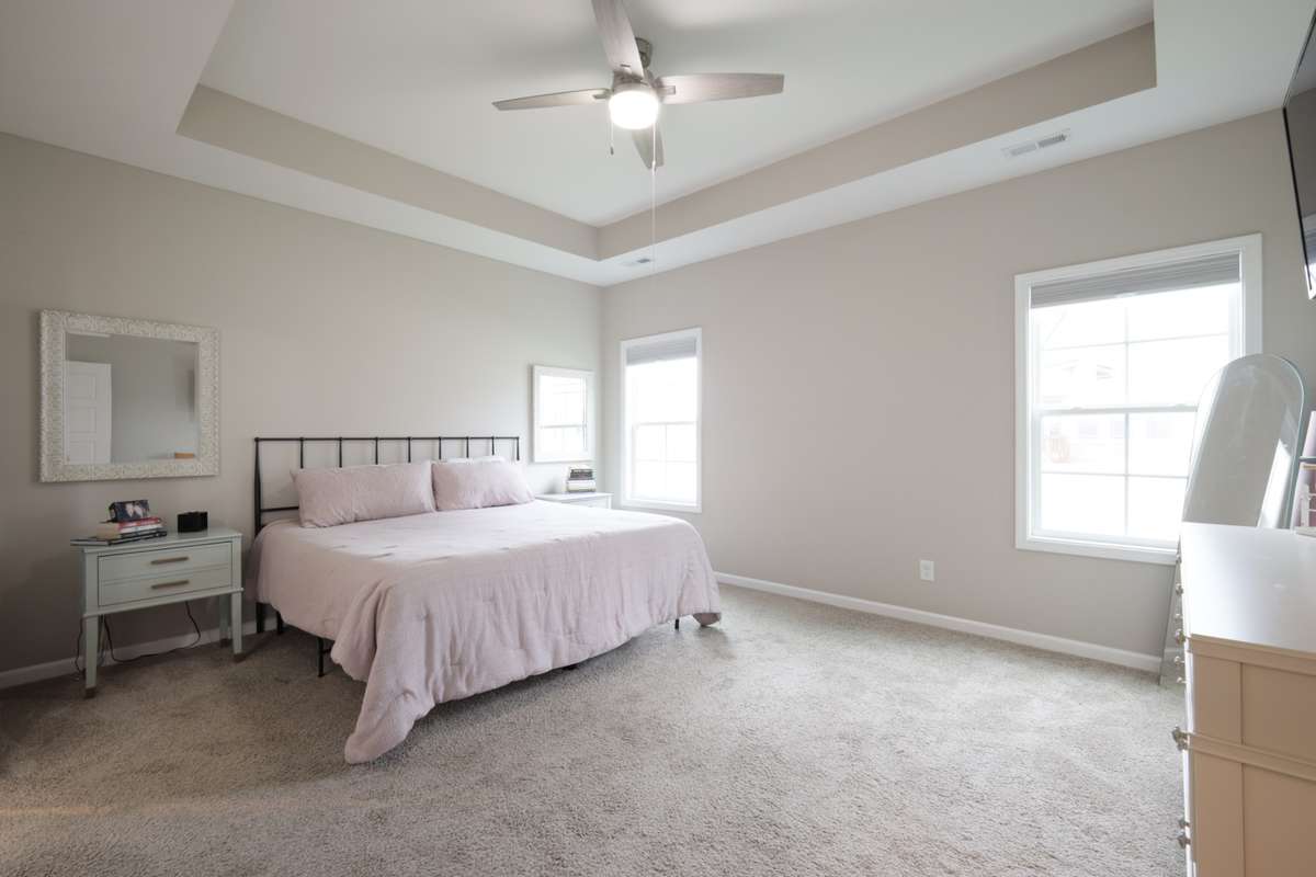 Custom blinds were added throughout this home.