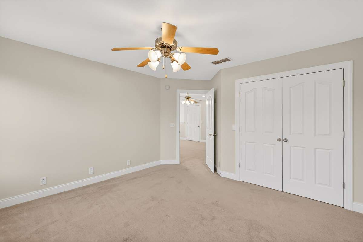 Bedroom 3 has large closet, ceiling fan and has been freshly painted.