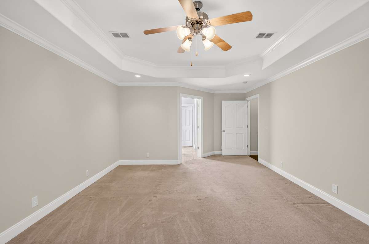 Large Primary Bedroom on Main Level. Entire home has been freshly painted with this gorgeous neutral paint color.
