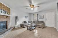 The room is outfitted with tile floors - easy to maintain!
