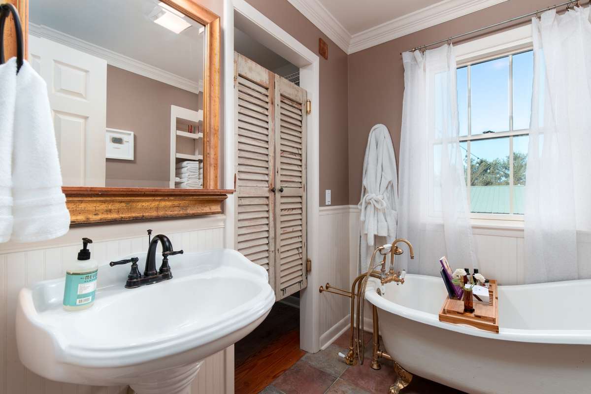 Primary Bath with Claw Foot Tub and Walk In Closet