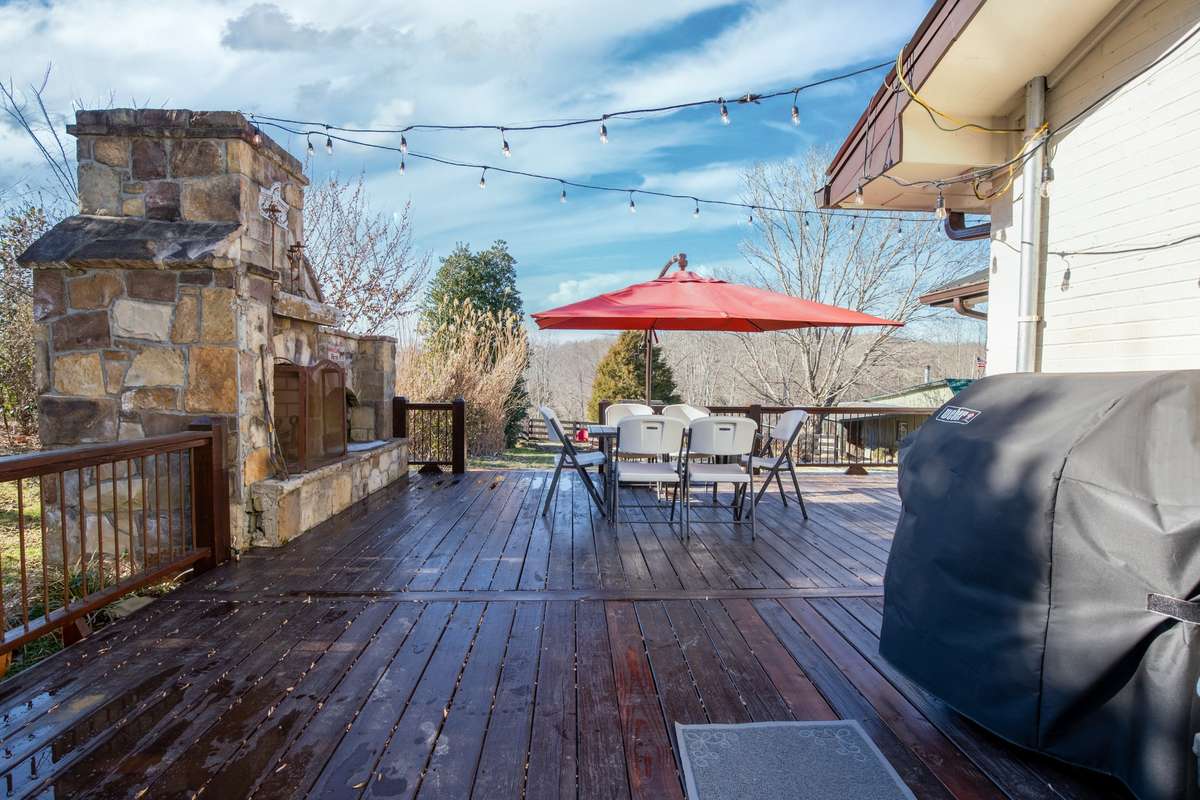Side Patio with Outdoor Fireplace