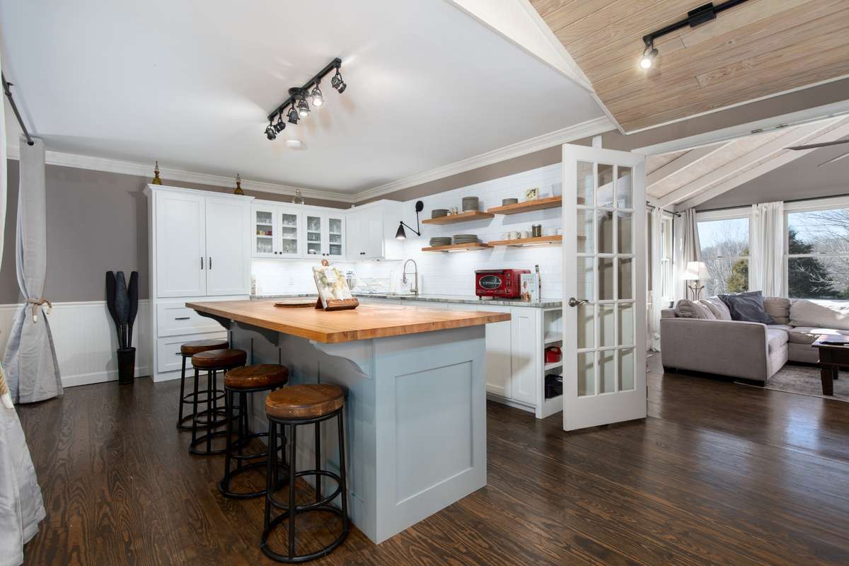 Chef's Double Kitchen with Prepping Butcher Block and Prep Sink