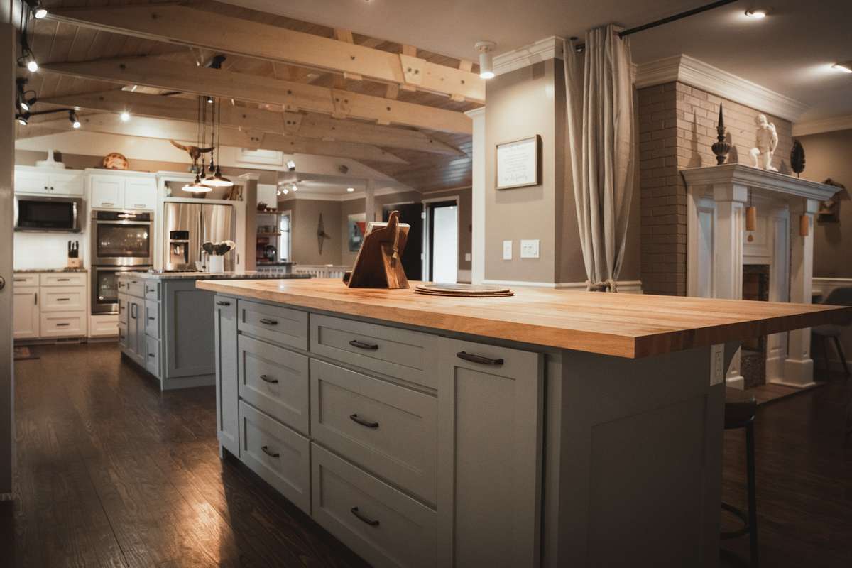 Butcher Block Counter in Prep Kitchen