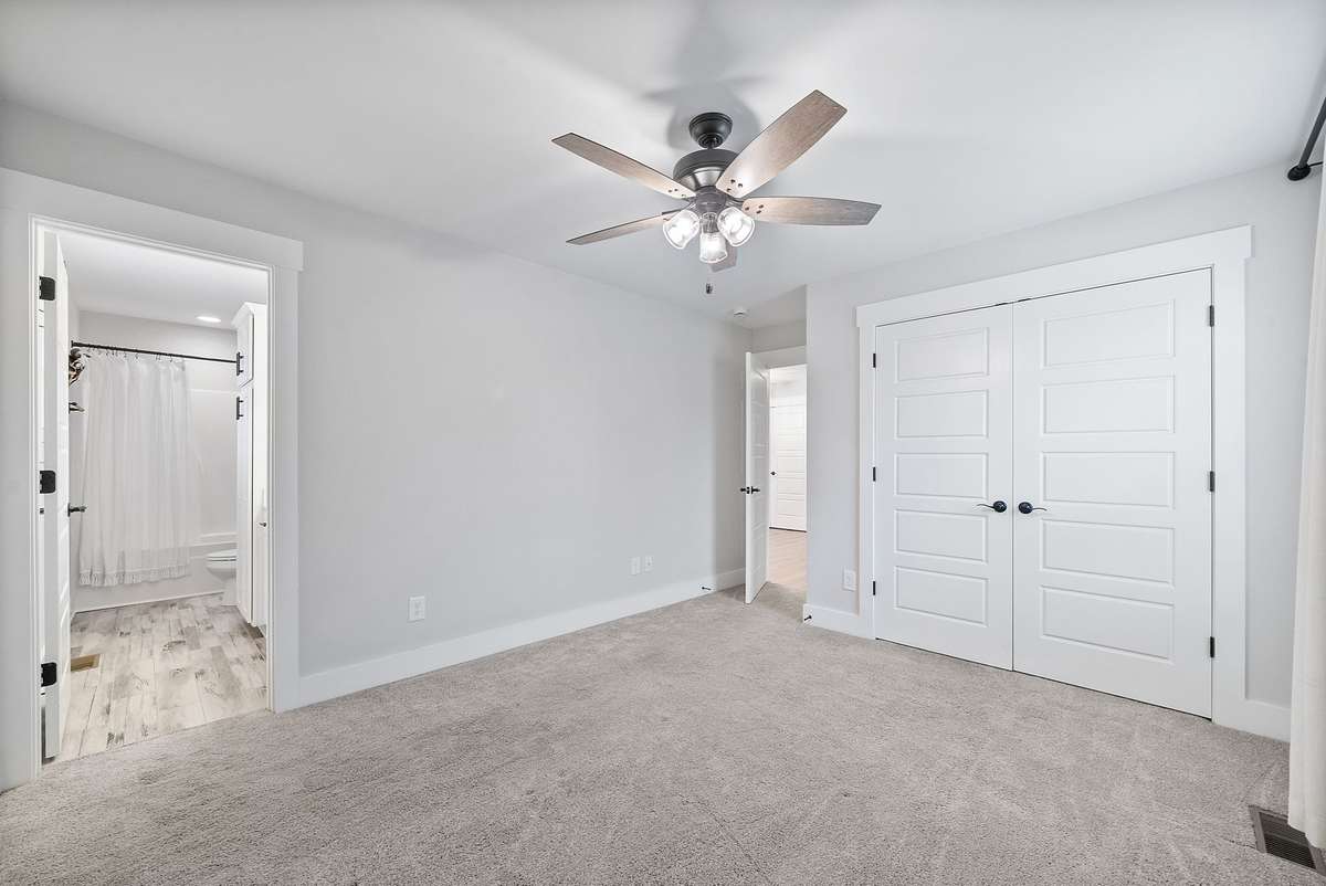 Large closet and full bathroom