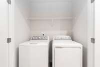 Washer and dryer stay for added convenience!